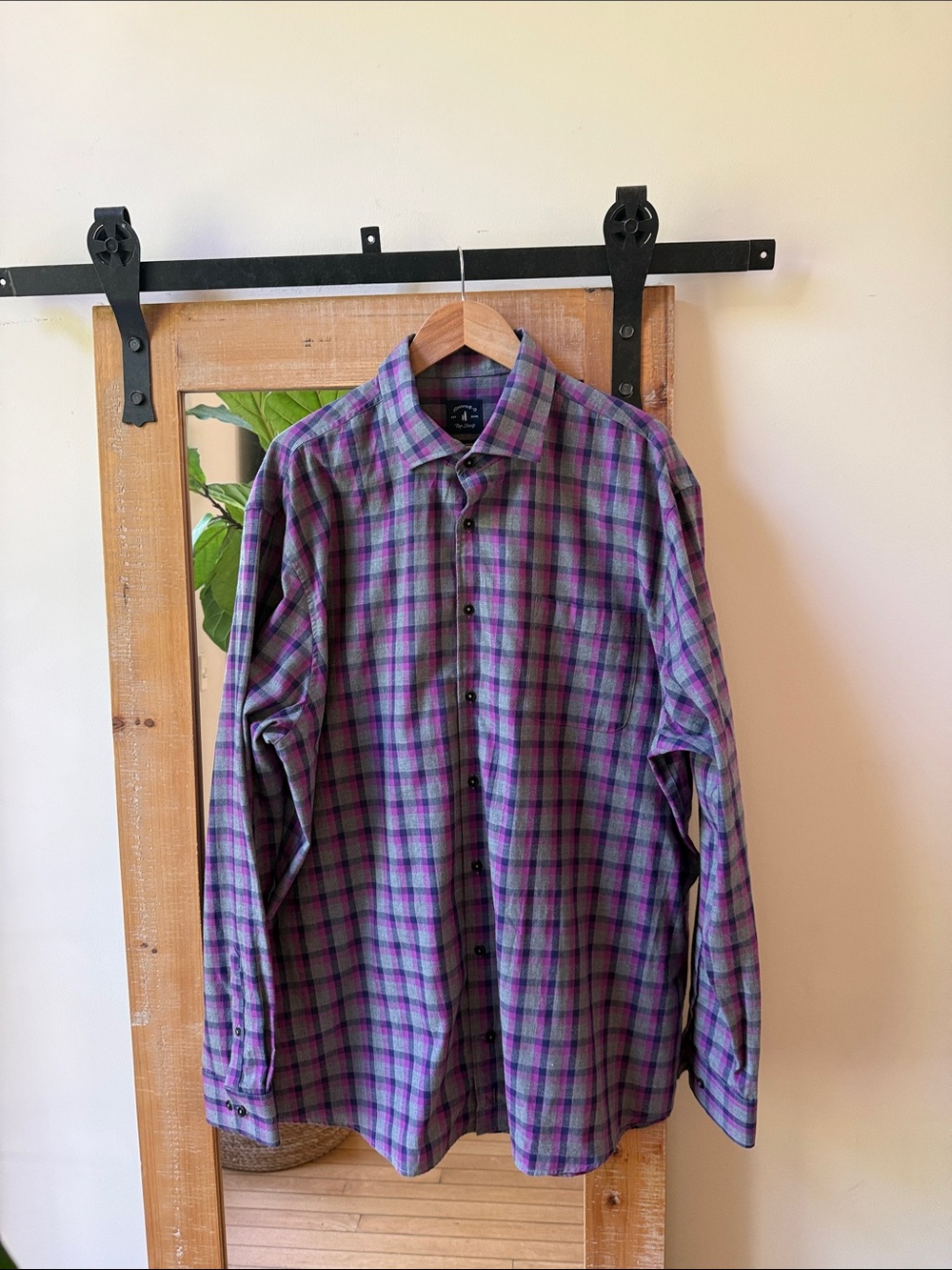 johnnie-O Plaid Flannel Dress Shirt Size XXL